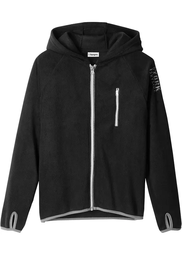 Fl&iacute;sov&aacute; bunda s kontrastn&iacute;mi detaily, bonprix