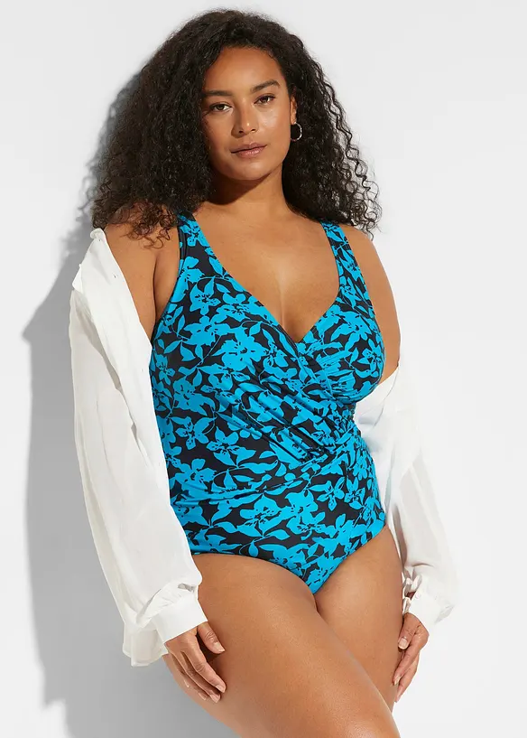 Stahovac&iacute; jednod&iacute;ln&eacute; plavky, středn&iacute; tvaruj&iacute;c&iacute; efekt, se zavinovac&iacute;m vzhledem, bonprix