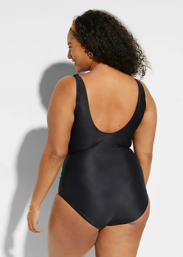 Stahovac&iacute; jednod&iacute;ln&eacute; plavky, středn&iacute; tvaruj&iacute;c&iacute; efekt, s r&yacute;&scaron;ky, bonprix