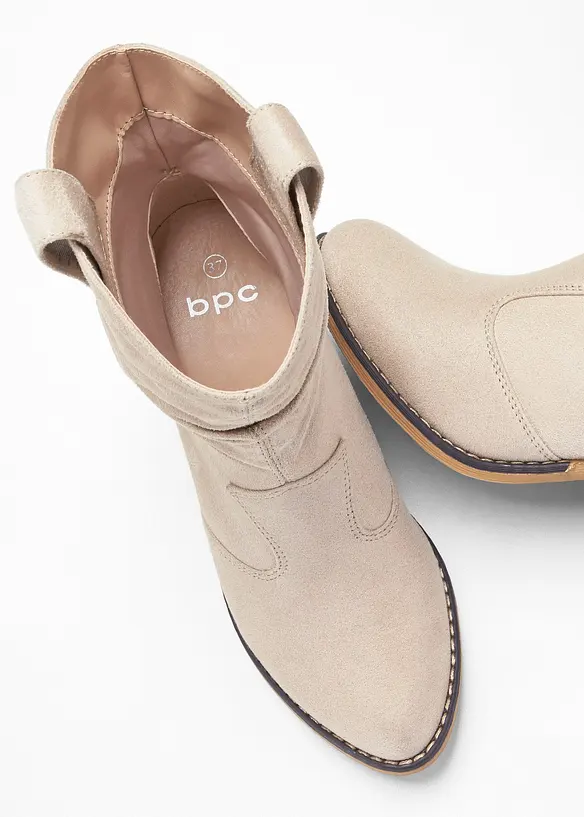 Kovbojsk&aacute; kotn&iacute;kov&aacute; obuv s nařasen&iacute;m, bonprix