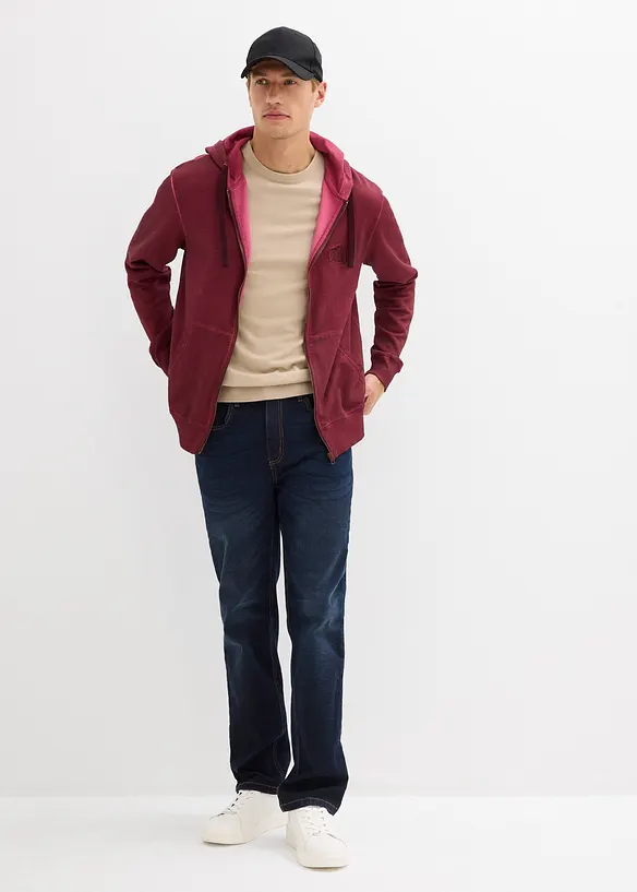 Mikina na zap&iacute;n&aacute;n&iacute;, s kapuc&iacute;, v sepran&eacute;m vzhledu, bonprix