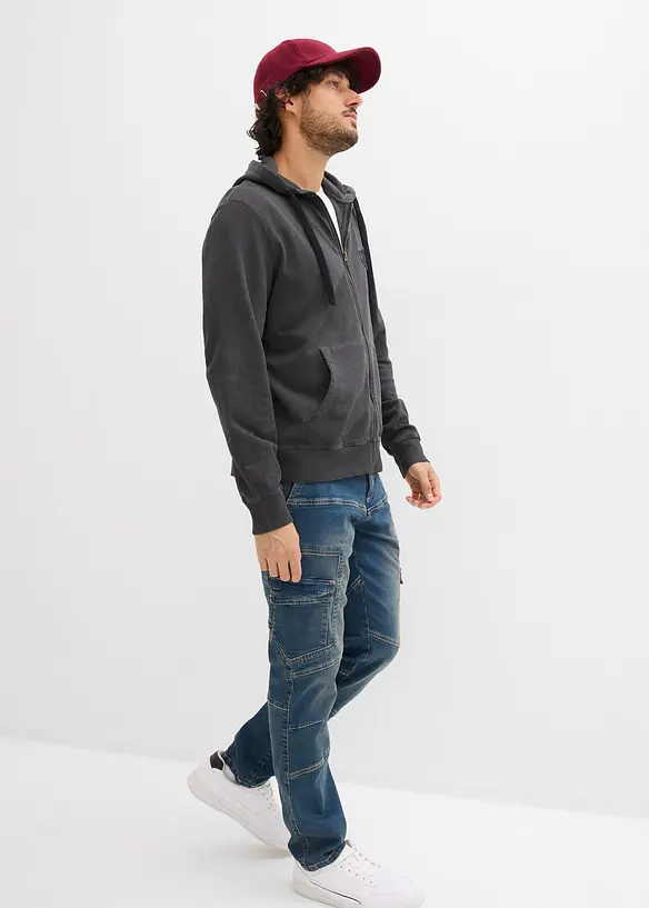 Mikina na zap&iacute;n&aacute;n&iacute;, s kapuc&iacute;, v sepran&eacute;m vzhledu, bonprix