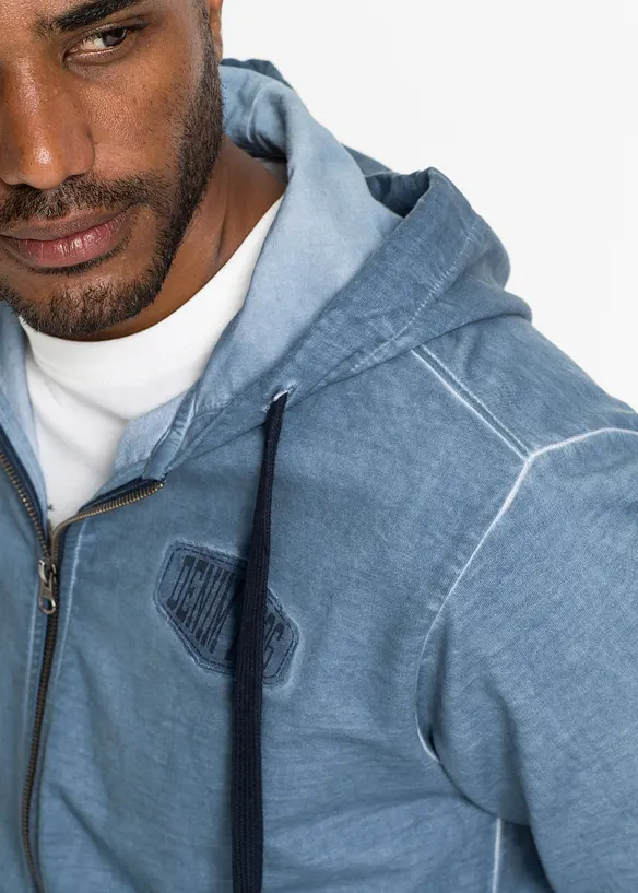 Mikina na zap&iacute;n&aacute;n&iacute;, s kapuc&iacute;, v sepran&eacute;m vzhledu, bonprix