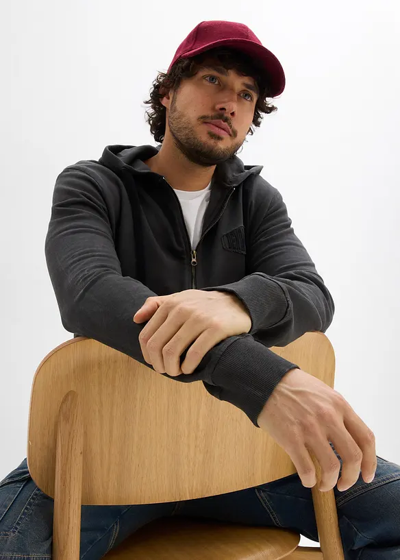 Mikina na zap&iacute;n&aacute;n&iacute;, s kapuc&iacute;, v sepran&eacute;m vzhledu, bonprix