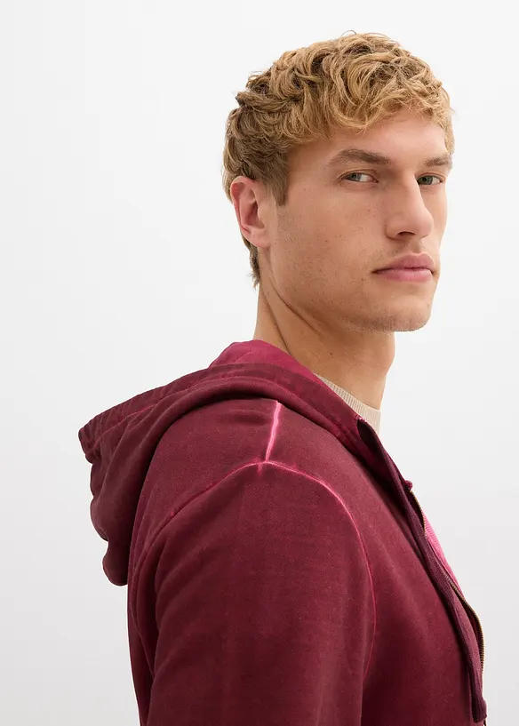 Mikina na zap&iacute;n&aacute;n&iacute;, s kapuc&iacute;, v sepran&eacute;m vzhledu, bonprix