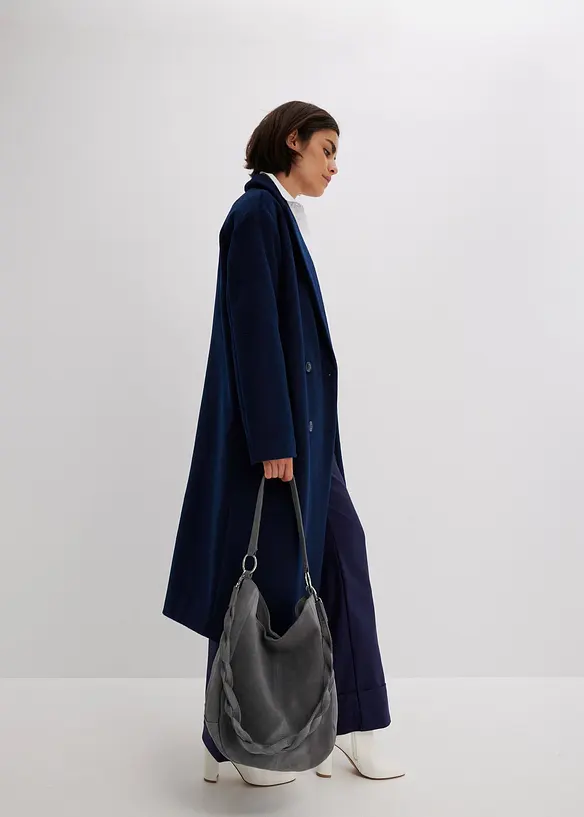 Kabelka z velurov&eacute; kůže, s dekorativn&iacute;m n&aacute;hradn&iacute;m řem&iacute;nkem, bonprix