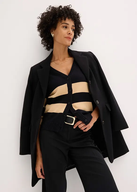 Bavlněn&yacute; pleten&yacute; kab&aacute;tek s proužky, bonprix