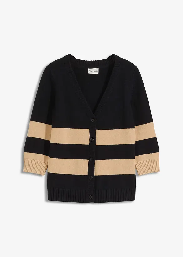 Bavlněn&yacute; pleten&yacute; kab&aacute;tek s proužky, bonprix