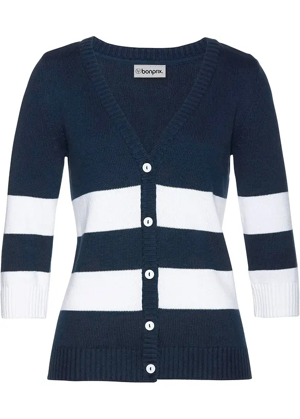 Bavlněn&yacute; pleten&yacute; kab&aacute;tek s proužky, bonprix