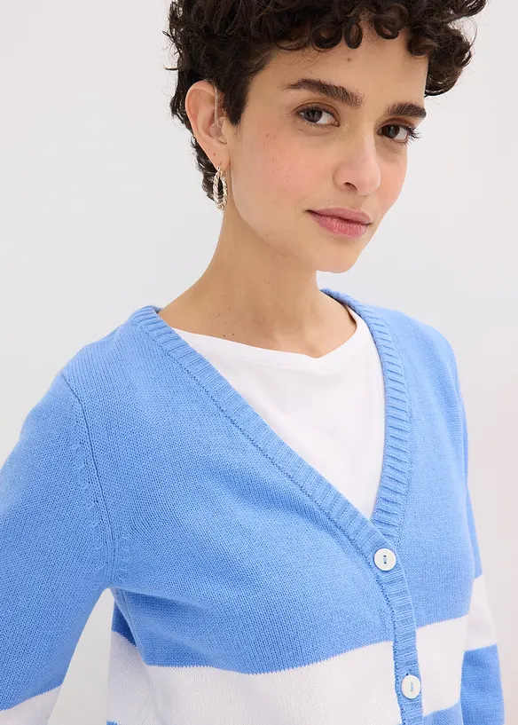 Bavlněn&yacute; pleten&yacute; kab&aacute;tek s proužky, bonprix