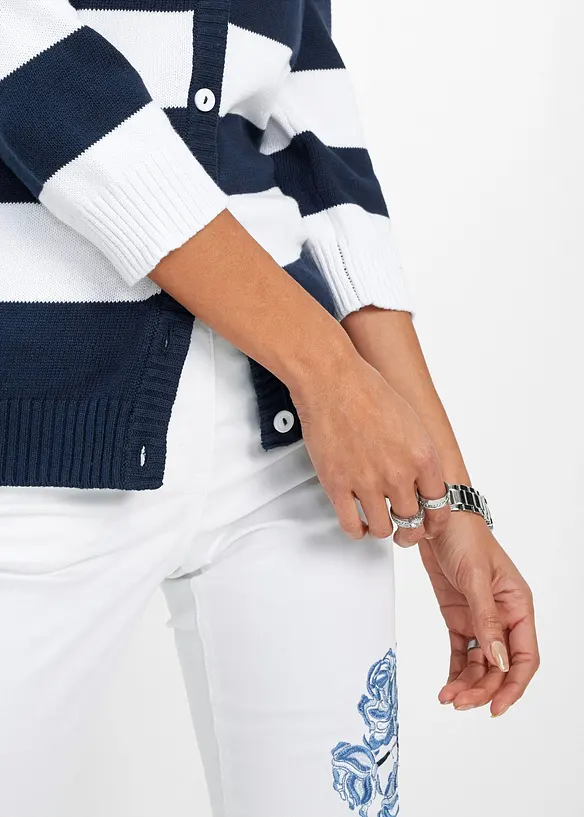 Bavlněn&yacute; pleten&yacute; kab&aacute;tek s proužky, bonprix