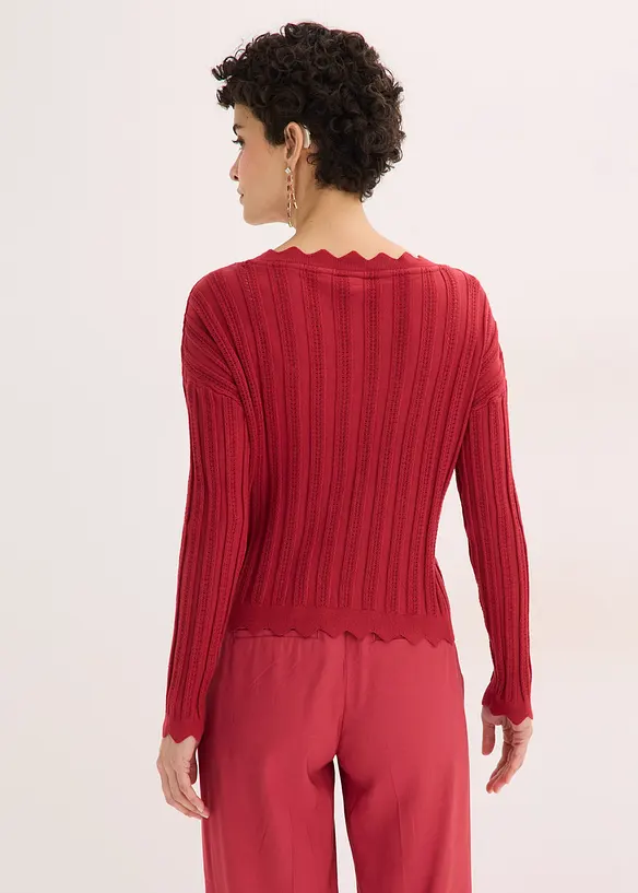 Kr&aacute;tk&yacute; ažurov&yacute; pleten&yacute; kab&aacute;tek, bonprix