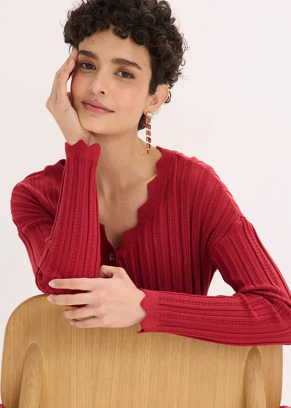 Kr&aacute;tk&yacute; ažurov&yacute; pleten&yacute; kab&aacute;tek, bonprix