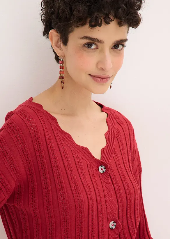 Kr&aacute;tk&yacute; ažurov&yacute; pleten&yacute; kab&aacute;tek, bonprix