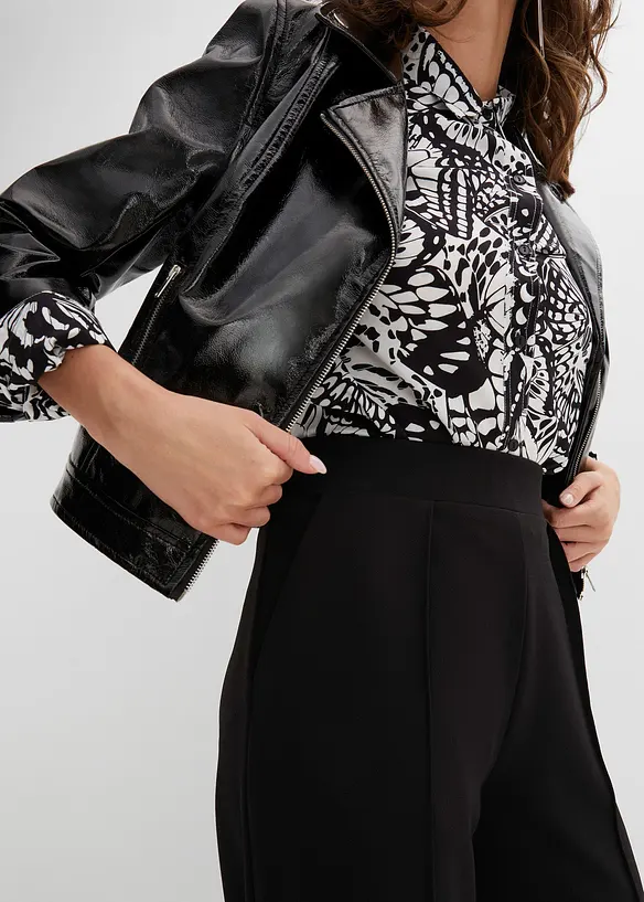 Kalhoty bez zap&iacute;n&aacute;n&iacute;, z pevn&eacute;ho interlocku, bonprix