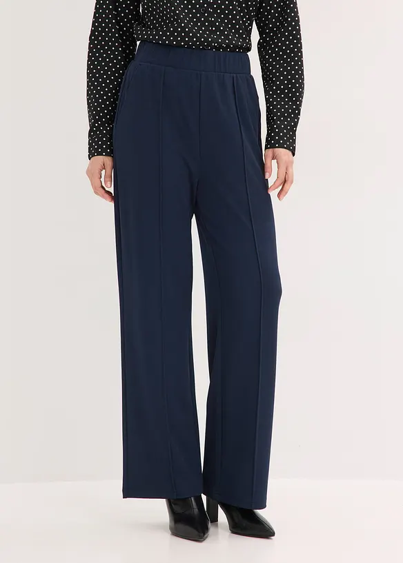 Kalhoty bez zap&iacute;n&aacute;n&iacute;, z pevn&eacute;ho interlocku, bonprix