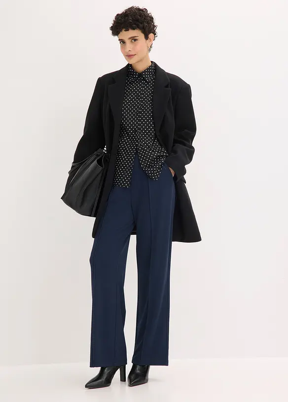 Kalhoty bez zap&iacute;n&aacute;n&iacute;, z pevn&eacute;ho interlocku, bonprix