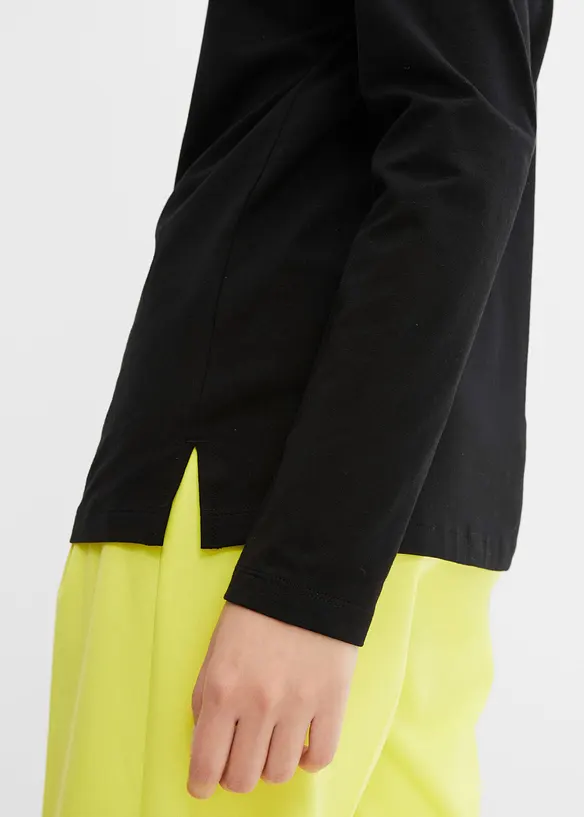 Triko s dlouh&yacute;m ruk&aacute;vem a kroužky, bonprix