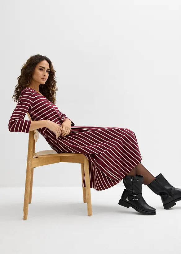 &Scaron;aty z bavlněn&eacute;ho žerzeje, midi d&eacute;lka, bonprix