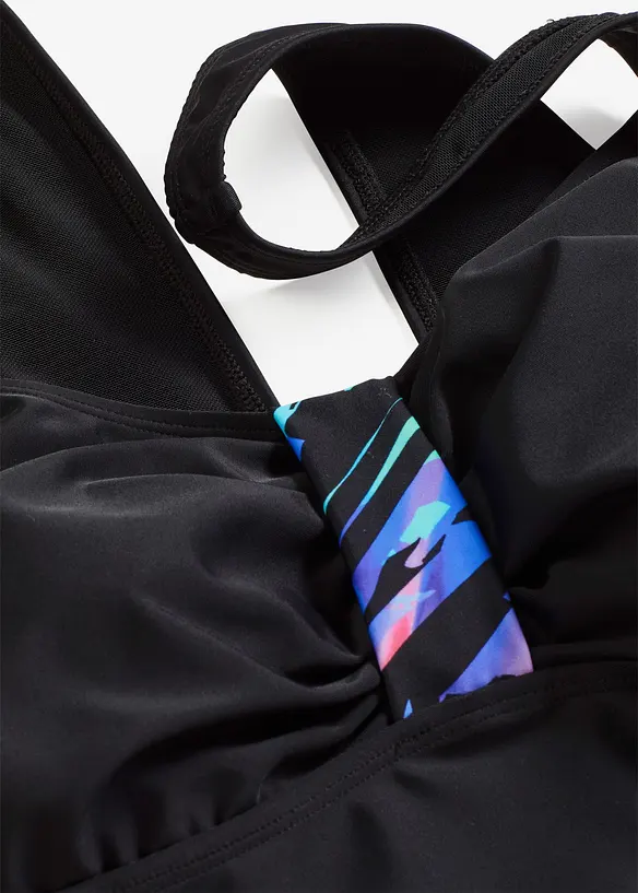 Stahovac&iacute; jednod&iacute;ln&eacute; plavky s poti&scaron;těn&yacute;mi vsadkami, středn&iacute; tvaruj&iacute;c&iacute; efekt, bonprix