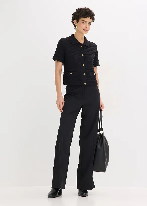 Pleten&yacute; kab&aacute;tek s ozdobn&yacute;mi knofl&iacute;ky, bonprix