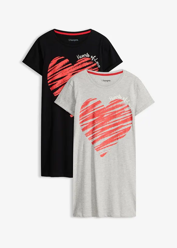 Nočn&iacute; ko&scaron;ile (2 ks v balen&iacute;) z čist&eacute; bavlny, bonprix