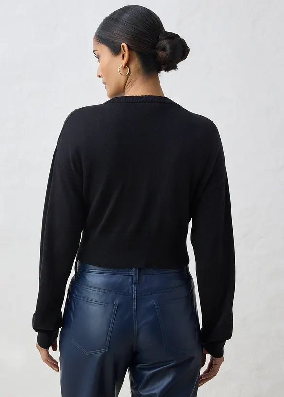 Pleten&yacute; kab&aacute;tek s pod&iacute;lem hedv&aacute;b&iacute;, bonprix