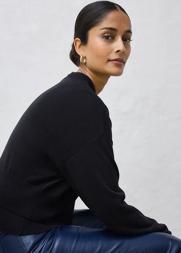 Pleten&yacute; kab&aacute;tek s pod&iacute;lem hedv&aacute;b&iacute;, bonprix