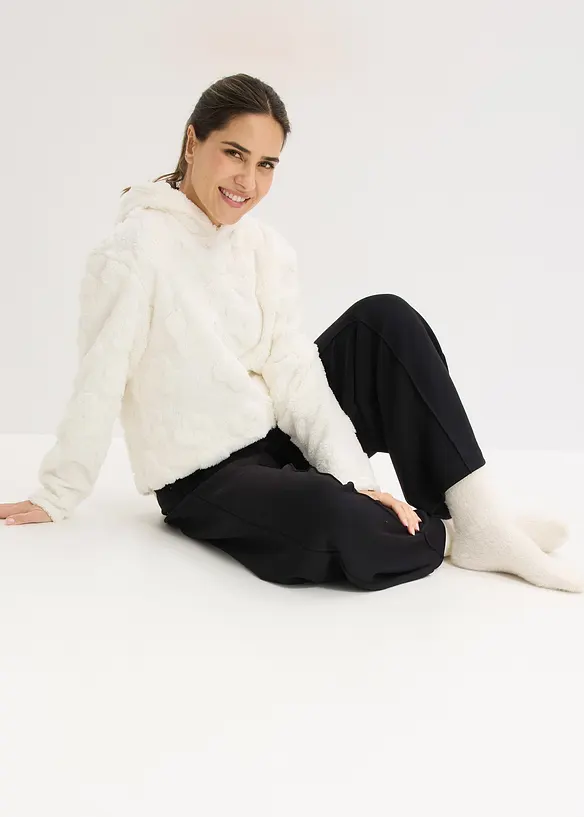 Dlouh&aacute; oversize mikina se srd&iacute;čkov&yacute;m vzorem, bonprix