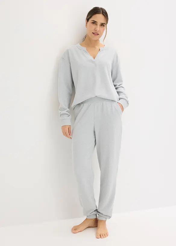 Oblek na doma, z měkk&eacute;ho vaflov&eacute;ho žerzeje, bonprix