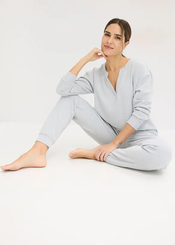 Oblek na doma, z měkk&eacute;ho vaflov&eacute;ho žerzeje, bonprix