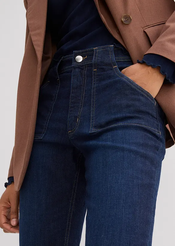 Dž&iacute;ny do zvonu, High Waist, organick&aacute; bavlna, bonprix