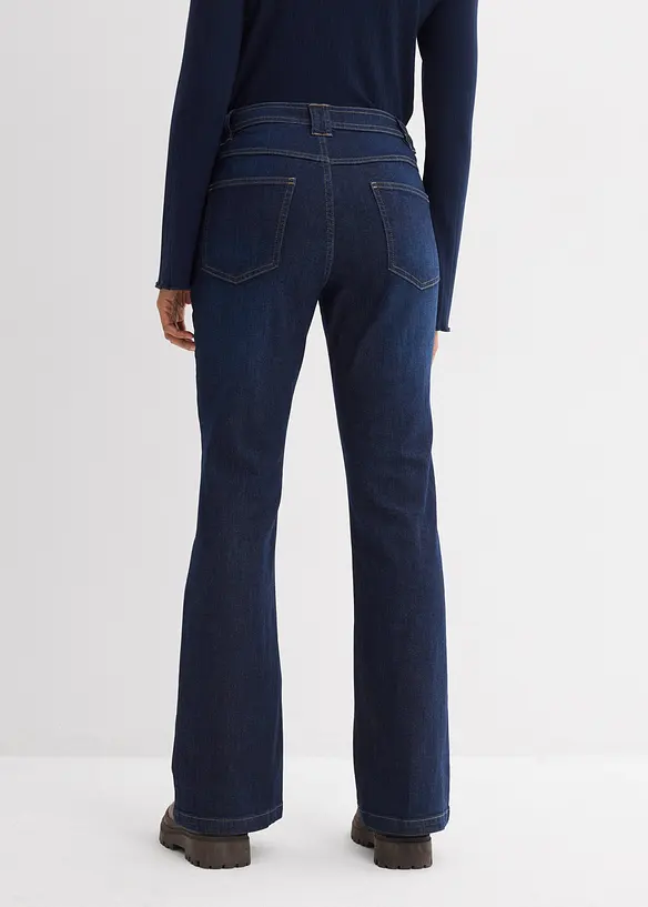 Dž&iacute;ny do zvonu, High Waist, organick&aacute; bavlna, bonprix