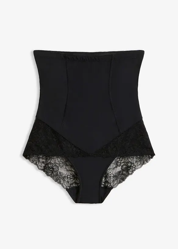 Stahovac&iacute; vysok&eacute; bokov&eacute; kalhotky s krajkou, středn&iacute; tvaruj&iacute;c&iacute; efekt, bonprix