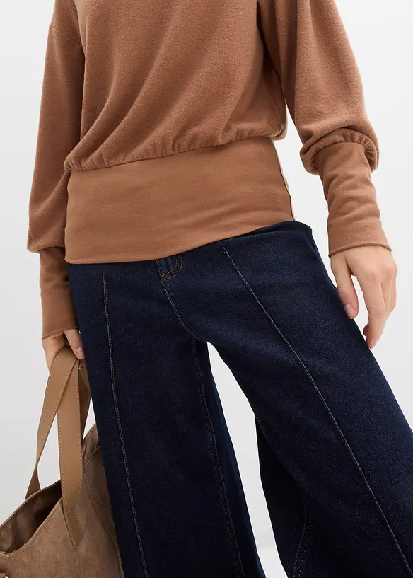 Tričko s dlouh&yacute;m ruk&aacute;vem, z měkk&eacute; visk&oacute;zov&eacute; směsi, bonprix