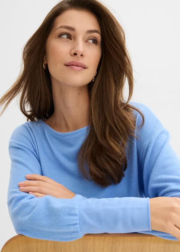 Tričko s dlouh&yacute;m ruk&aacute;vem, z měkk&eacute; visk&oacute;zov&eacute; směsi, bonprix