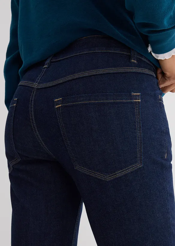 Dž&iacute;ny Slim Fit, Mid Waist, organick&aacute; bavlna, bonprix