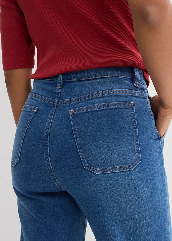 Dž&iacute;ny Wide Leg, High Waist, organick&aacute; bavlna, bonprix