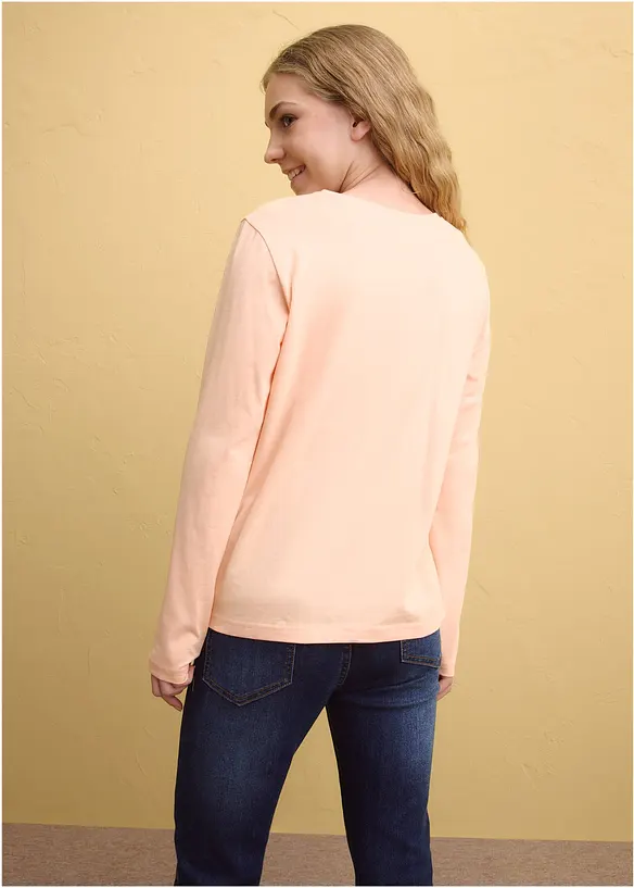 Tričko s dlouh&yacute;m ruk&aacute;vem, z čist&eacute; organick&eacute; bavlny (3 ks v balen&iacute;), bonprix