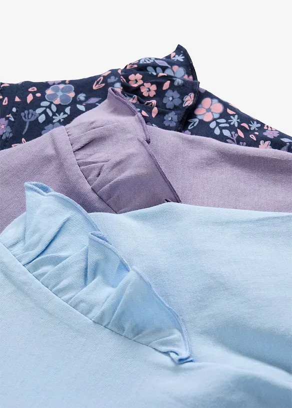 Tričko s dlouh&yacute;m ruk&aacute;vem, z čist&eacute; organick&eacute; bavlny (3 ks v balen&iacute;), bonprix