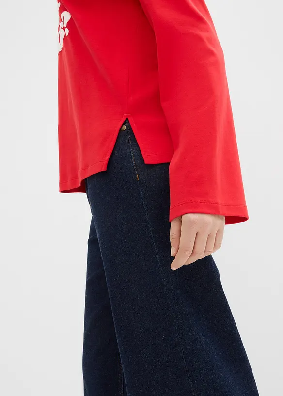 Triko s dlouh&yacute;m ruk&aacute;vem, z těžk&eacute; bavlny, bonprix