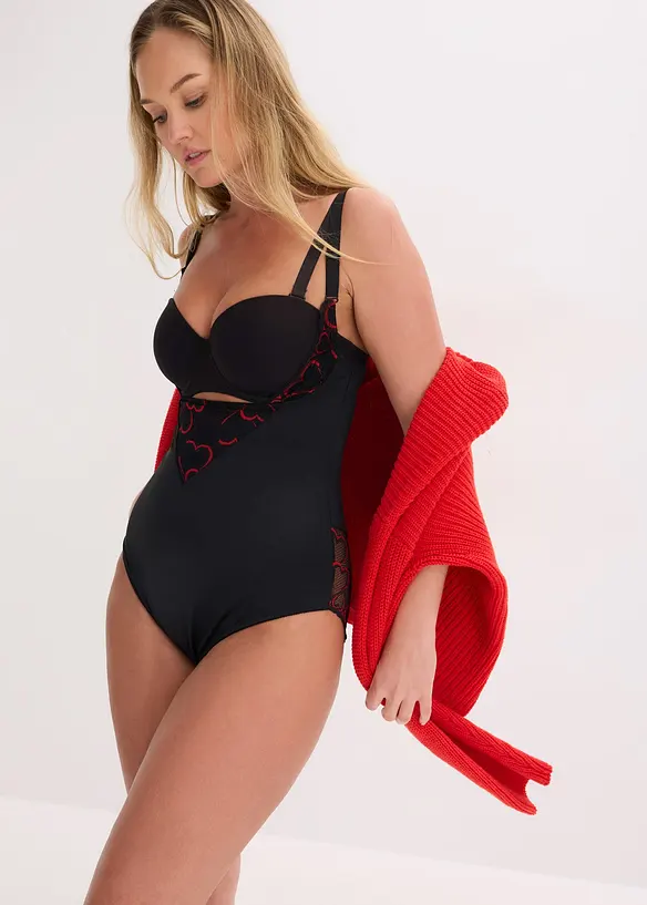 Stahovac&iacute; body s krajkou, lehk&yacute; tvaruj&iacute;c&iacute; efekt, bonprix