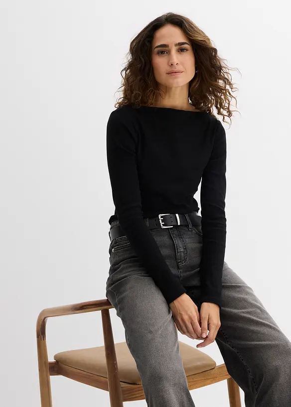 Přil&eacute;hav&eacute; žebrovan&eacute; triko, bonprix