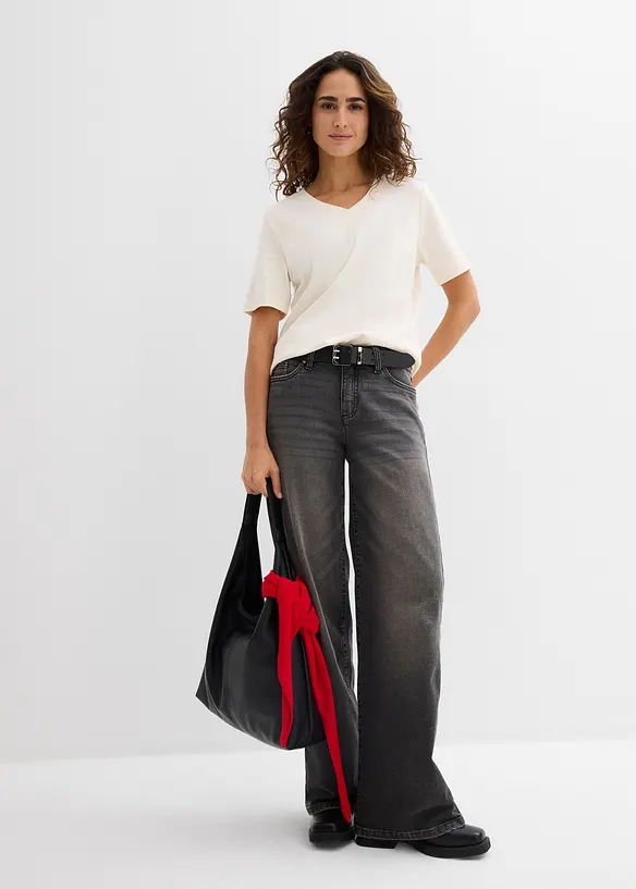 Triko z těžk&eacute;ho žerzeje z čist&eacute; organick&eacute; bavlny (2 ks v balen&iacute;), bonprix