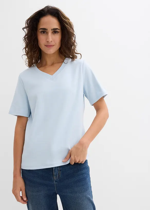 Triko z těžk&eacute;ho žerzeje z čist&eacute; organick&eacute; bavlny (2 ks v balen&iacute;), bonprix