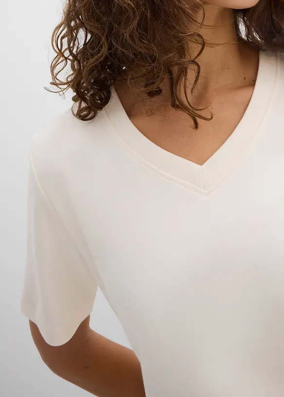 Triko z těžk&eacute;ho žerzeje z čist&eacute; organick&eacute; bavlny (2 ks v balen&iacute;), bonprix