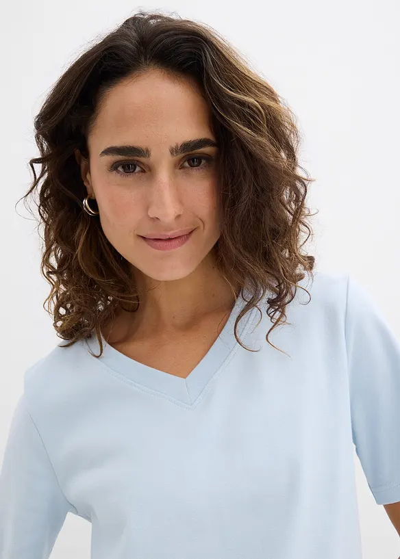 Triko z těžk&eacute;ho žerzeje z čist&eacute; organick&eacute; bavlny (2 ks v balen&iacute;), bonprix