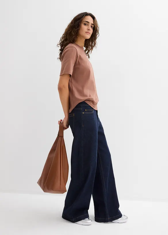 Triko z těžk&eacute;ho žerzeje z čist&eacute; organick&eacute; bavlny (2 ks v balen&iacute;), bonprix