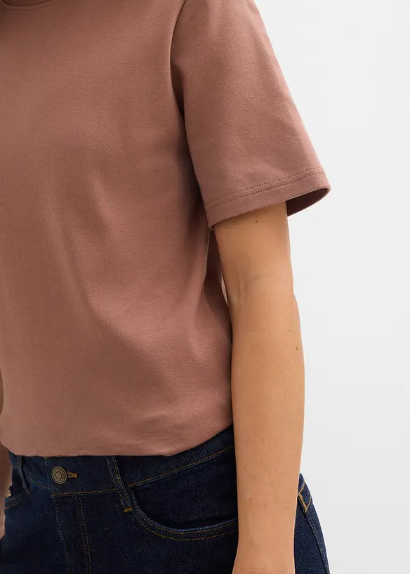 Triko z těžk&eacute;ho žerzeje z čist&eacute; organick&eacute; bavlny (2 ks v balen&iacute;), bonprix