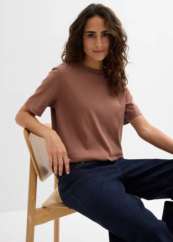 Triko z těžk&eacute;ho žerzeje z čist&eacute; organick&eacute; bavlny (2 ks v balen&iacute;), bonprix